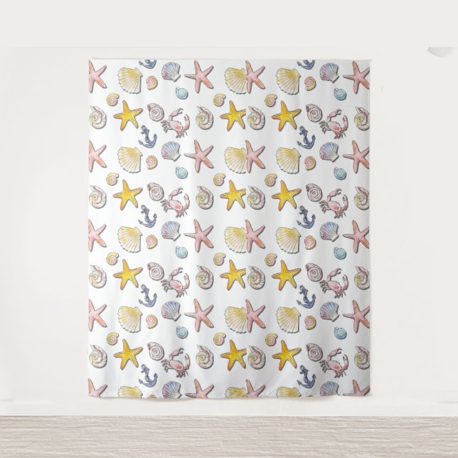 Simple Cute Beach Design  Tapestry (Front)