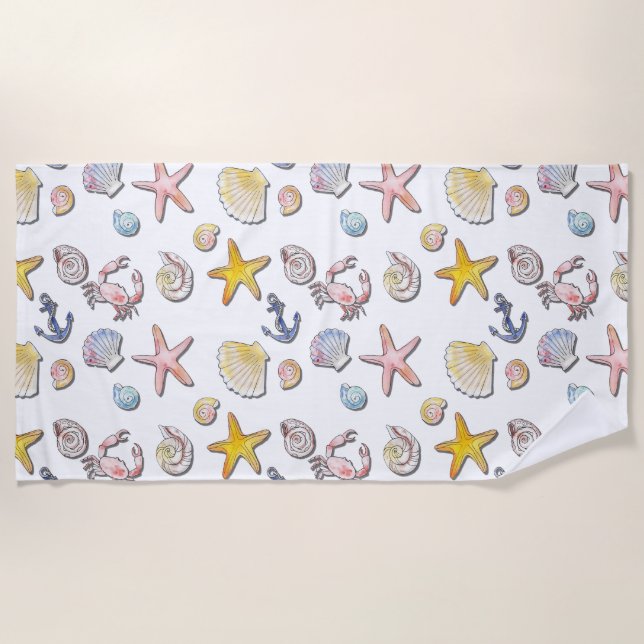 Simple Cute Beach Design  Towel (Front)