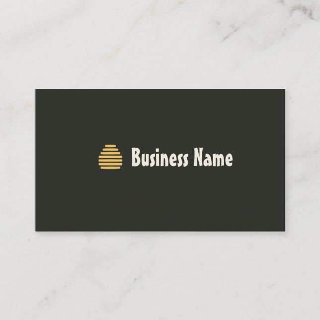 Simple Cute Beehive Graphic Design Business Card (Front)
