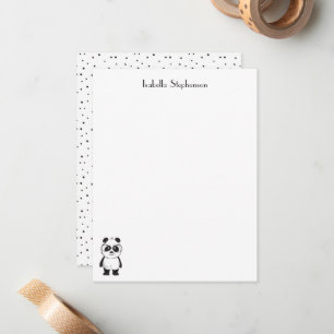 Simple Cute Black White Panda Personalised Card