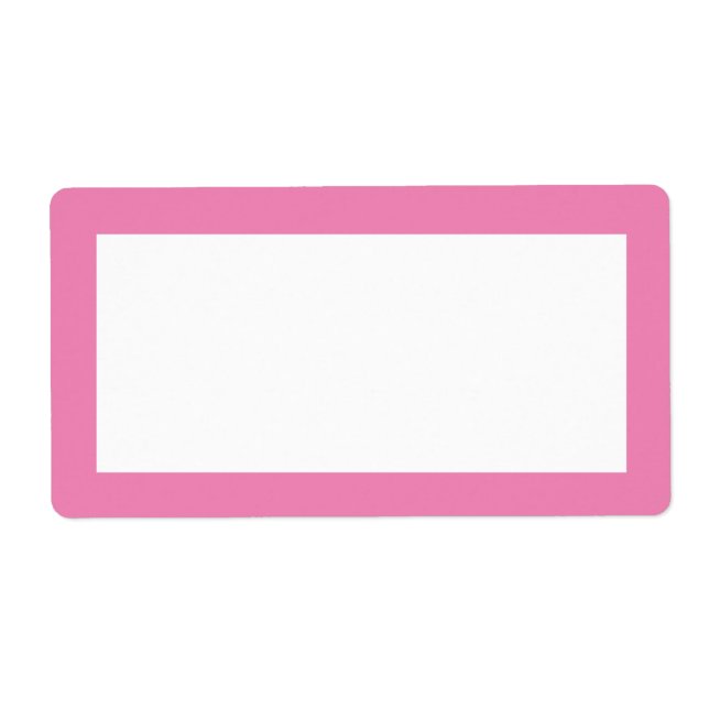 Simple Cute Blank Template Label with Pink Boarder (Front)