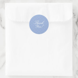 Simple Cute Blue Polka Dots Baby Shower Classic Round Sticker