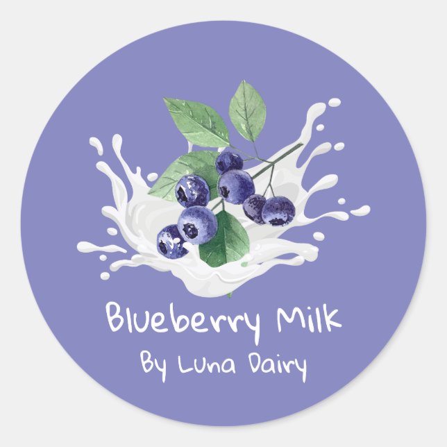 Simple Cute Blueberry Milk Label (Front)