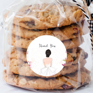 Simple cute bridal shower classic round sticker