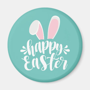 Simple Cute Bunny Ears Happy Easter   Magnet