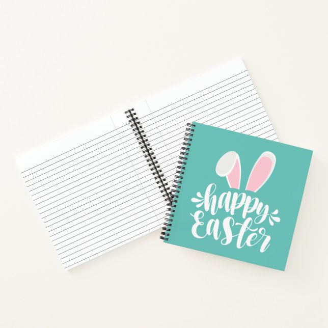 Simple Cute Bunny Ears Happy Easter | Notebook (Inside)