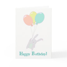 Simple cute bunny with ballons