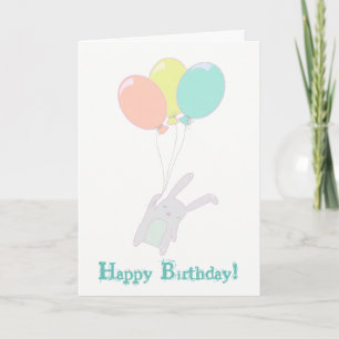Simple cute bunny with ballons card