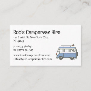 Simple Cute Campervan Hire Business Card