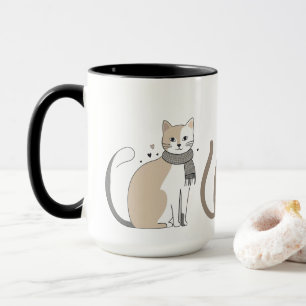 Simple cute cat kitty animal meow pet Valentine's Mug