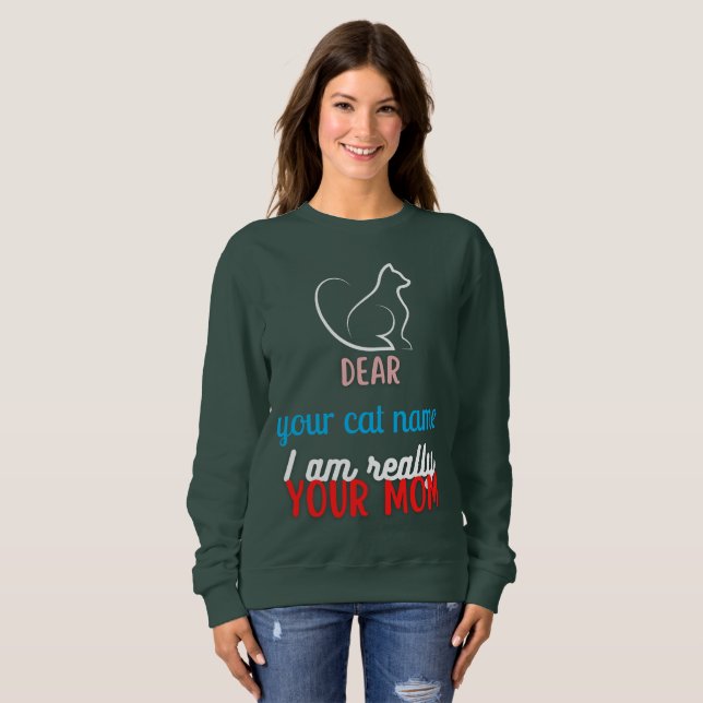 Simple Cute Cat Mum Mothers day gift Sweatshirt (Front Full)