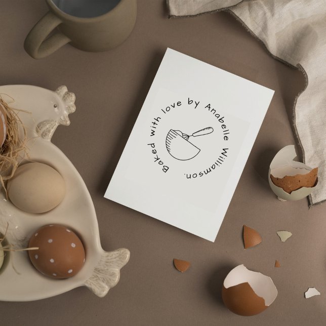 Simple Cute Custom Name Baked With Love  Self-inking Stamp (Creator Uploaded)