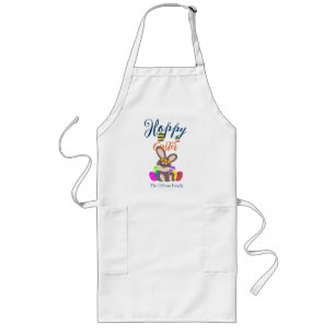 simple cute easter bunny Happy Easter family Long Apron
