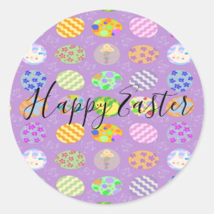 Simple cute Easter Classic Round Sticker