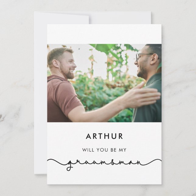 Simple cute font Best man proposal card (Front)