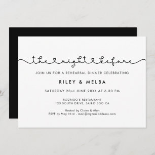 Simple cute font The night before Rehearsal dinner Invitation