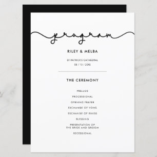 Simple cute font wedding program programme