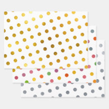 Simple Cute Girly White Multicolored Polka Dots