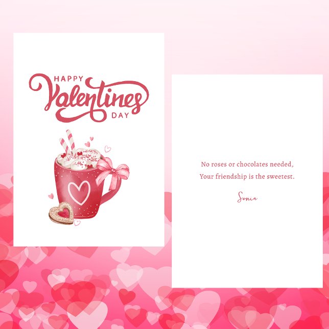Simple Cute Happy Galentine's Day Girly Card (Creator Uploaded)