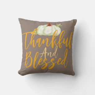 Simple Cute Happy Thanksgiving Pumpkin Fall Cushion