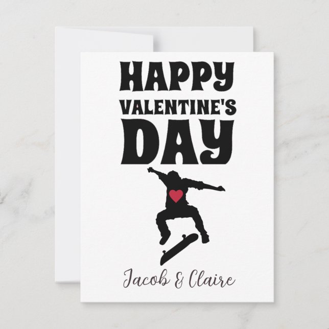 Simple Cute Heart Happy Valentines day Couple (Front)