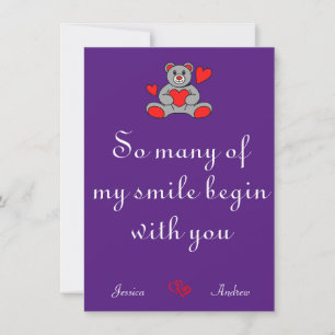 Simple Cute Heart Happy Valentines day Couple Holiday Card