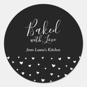 Simple Cute Hearts Baked with Love package sticker