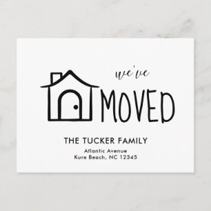 Simple Cute House We've Moved Moving Announcement Postcard