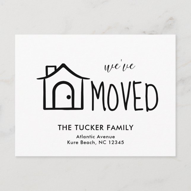 Simple Cute House We've Moved Moving Announcement Postcard (Front)