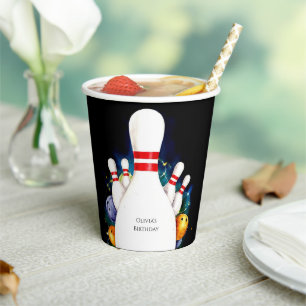 Simple Cute Kids' Bowling Birthday Paper Cups