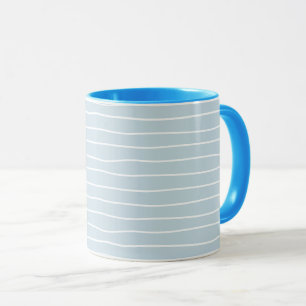 Simple Cute Light Blue Water Texture Wavy Stripe Mug