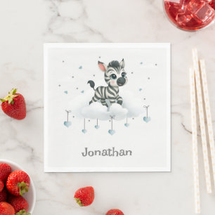 Simple cute little cartoon zebra napkin