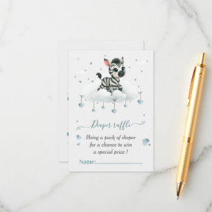 Simple cute little zebra baby shower enclosure card
