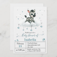 Simple cute little zebra baby shower