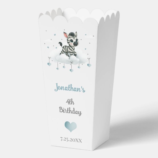 Simple cute little zebra  favour box (Front)