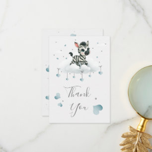 Simple cute little zebra  thank you card