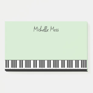 Simple Cute Musical Piano Keyboard Pale Green Post-it Notes