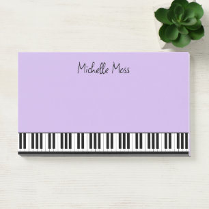 Simple Cute Musical Piano Keyboard Pale Purple Post-it Notes