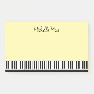 Simple Cute Musical Piano Keyboard Pale Yellow Post-it Notes