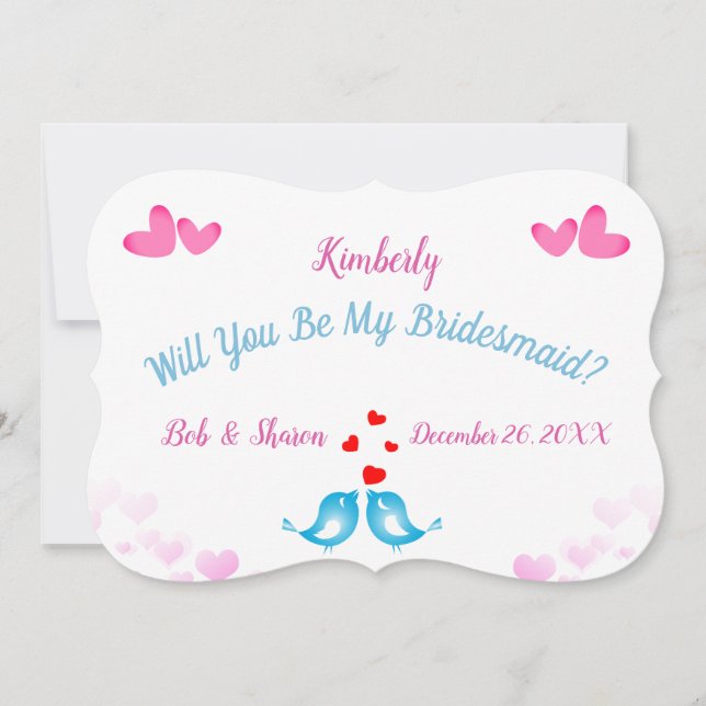 Simple Cute My Bridesmaid Invitations (Front)