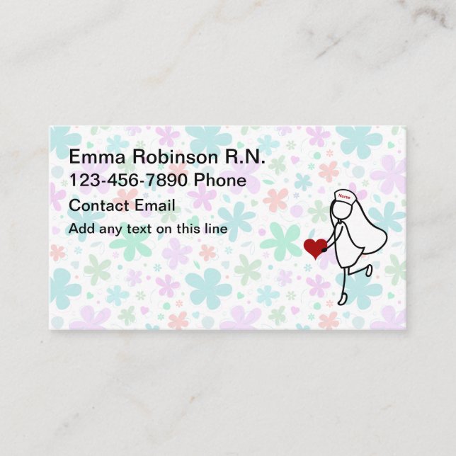 Simple Cute Nurse Business Card Design  (Front)