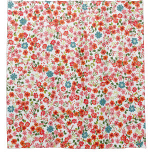 Simple cute pattern in small-scale flowers. High-c Shower Curtain