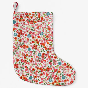 Simple cute pattern in small-scale flowers. High-c Small Christmas Stocking