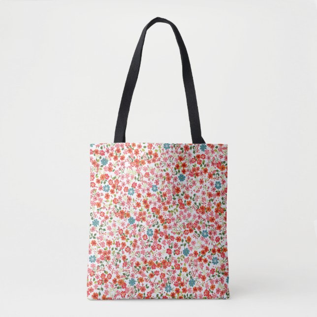 Simple cute pattern in small-scale flowers. High-c Tote Bag (Front)