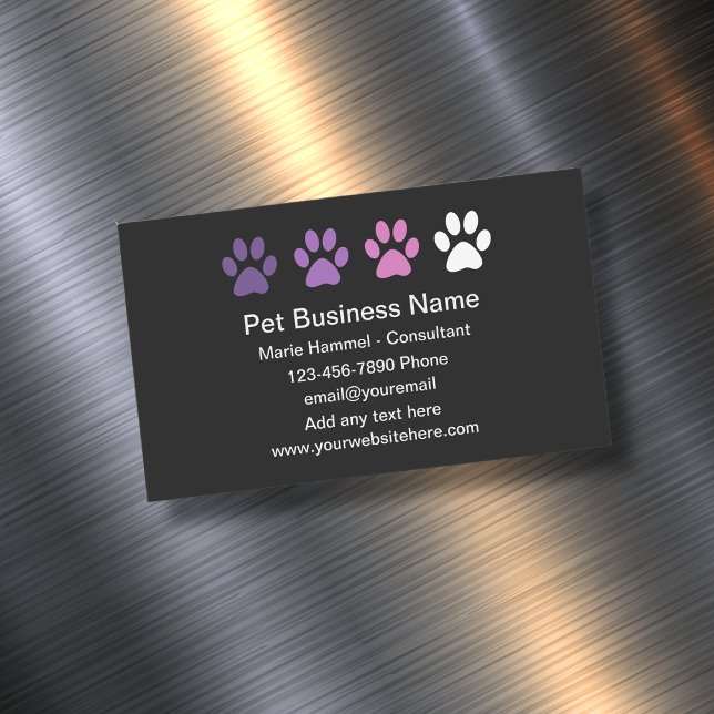 Simple Cute Pet Service Magnetic Business Cards (Creator Uploaded)