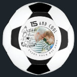 Simple Cute Photo Birthday Design For Grandson Football<br><div class="desc">This birthday greeting design is created for a grandson and is especially suited for teenagers and young adults rather than small children. It can be given by grandparents, parents, uncles, aunts, or anyone celebrating a grandson or a person who is like a grandson. The design features a modern minimalist layout...</div>