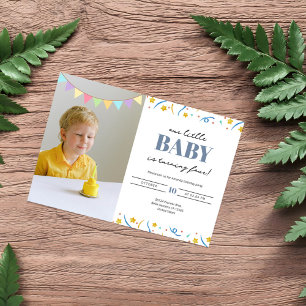 Simple Cute Photo Birthday  Invitation