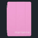Simple Cute Pink Solid Colour Personalised Name iPad Pro Cover<br><div class="desc">Simple Cute Pink Solid Colour Personalised Name iPad Pro Cover</div>