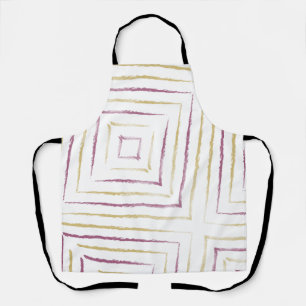 Simple Cute Purple & Golden Stripes Apron