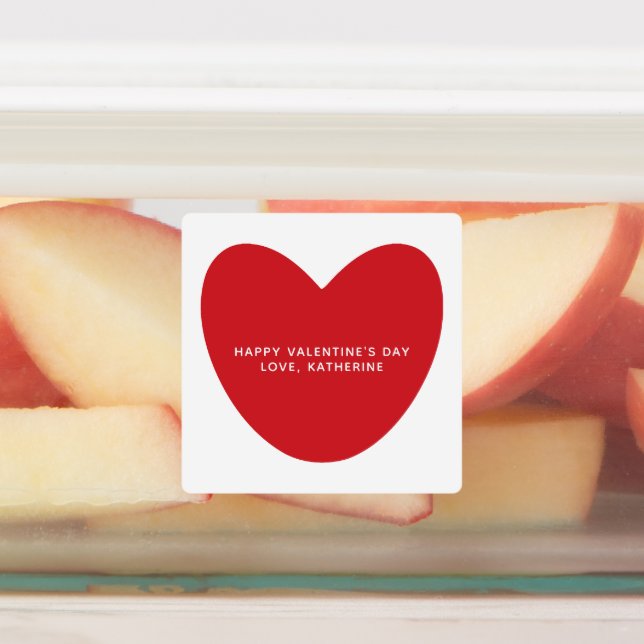 Simple cute red heart custom text Valentine's Day (Affixed)